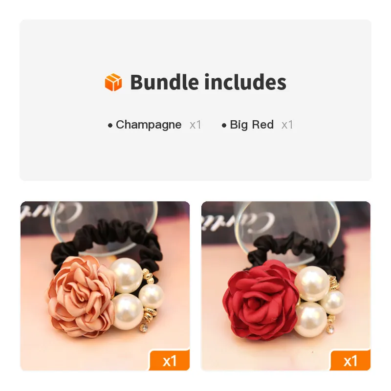 Colorful Rose Faux Pearl Hair Band