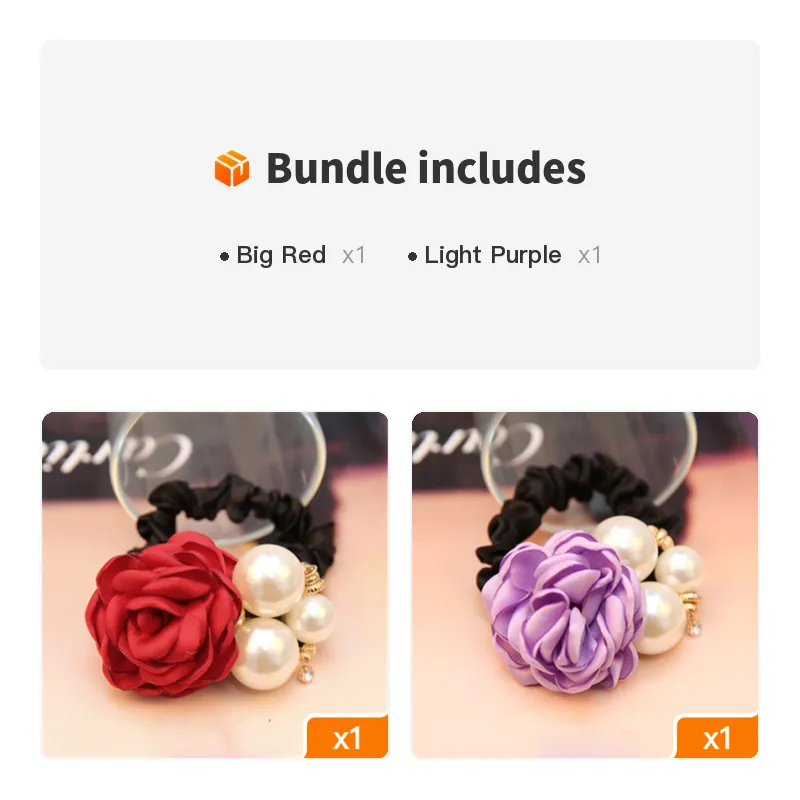 Colorful Rose Faux Pearl Hair Band