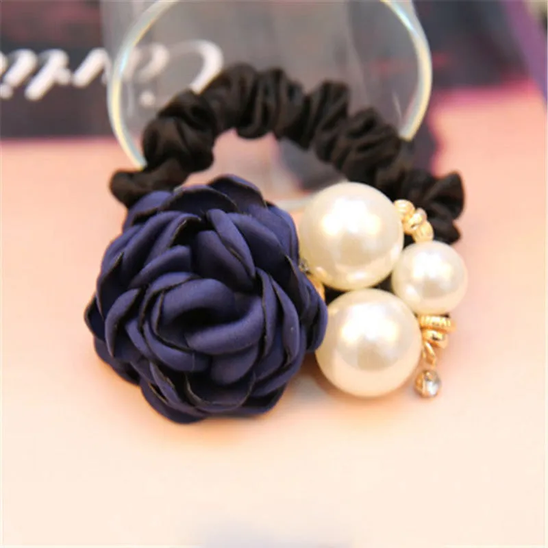 Colorful Rose Faux Pearl Hair Band