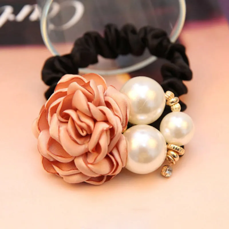 Colorful Rose Faux Pearl Hair Band