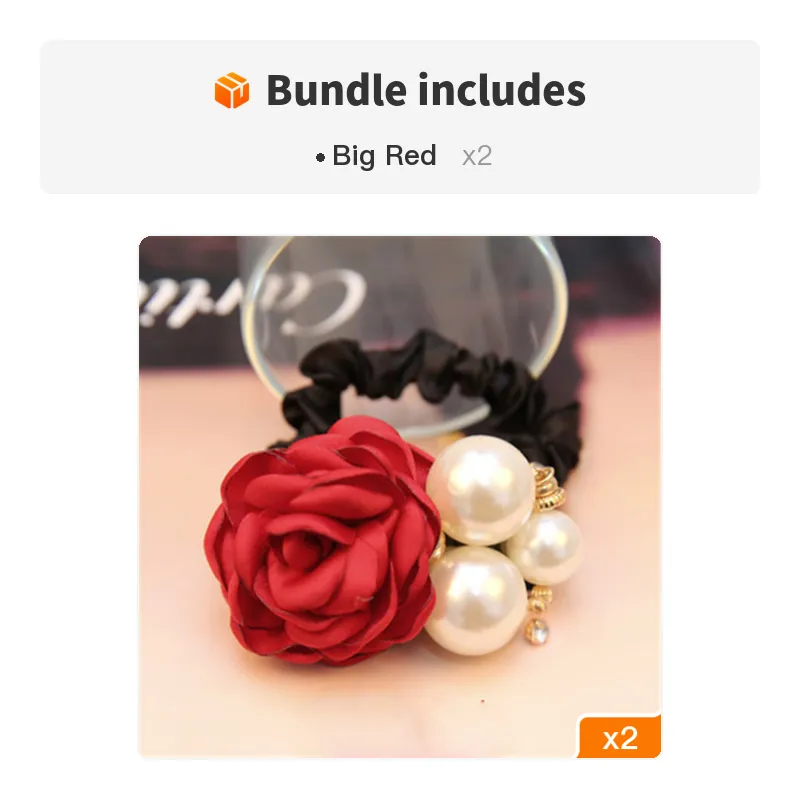 Colorful Rose Faux Pearl Hair Band