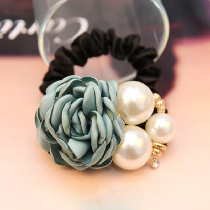 Colorful Rose Faux Pearl Hair Band