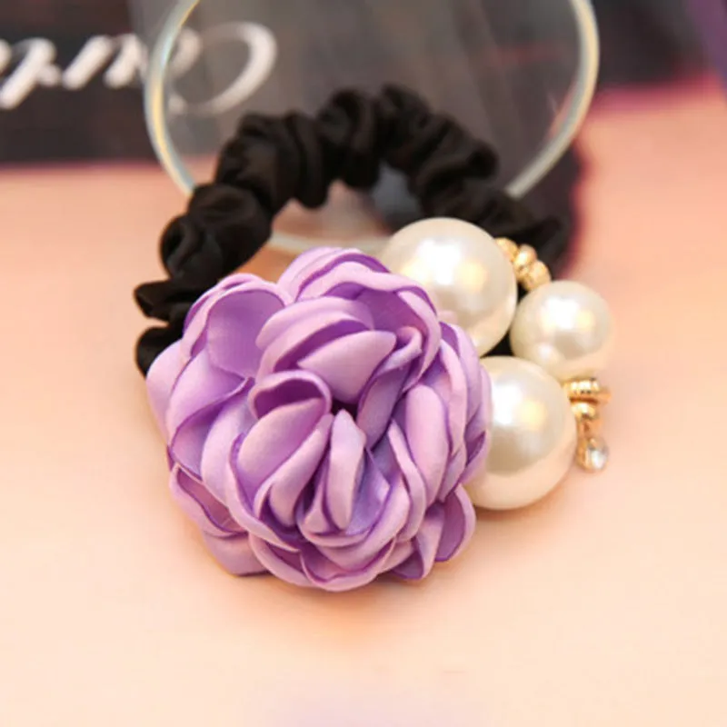 Colorful Rose Faux Pearl Hair Band