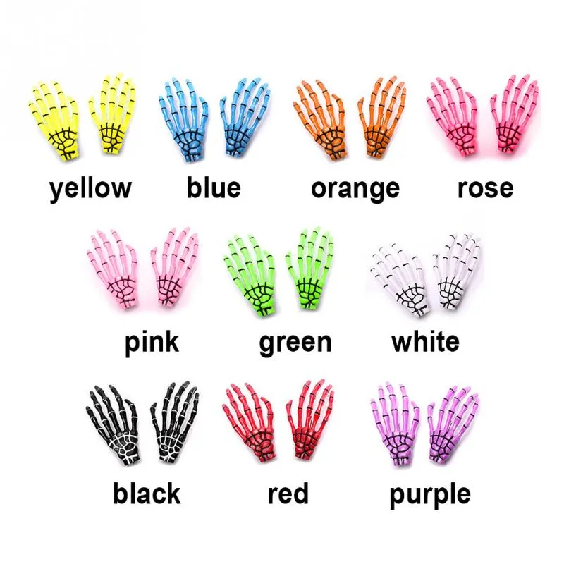 Colorful Skeleton Hand Hair Clips