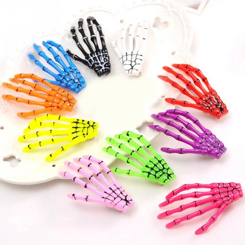 Colorful Skeleton Hand Hair Clips