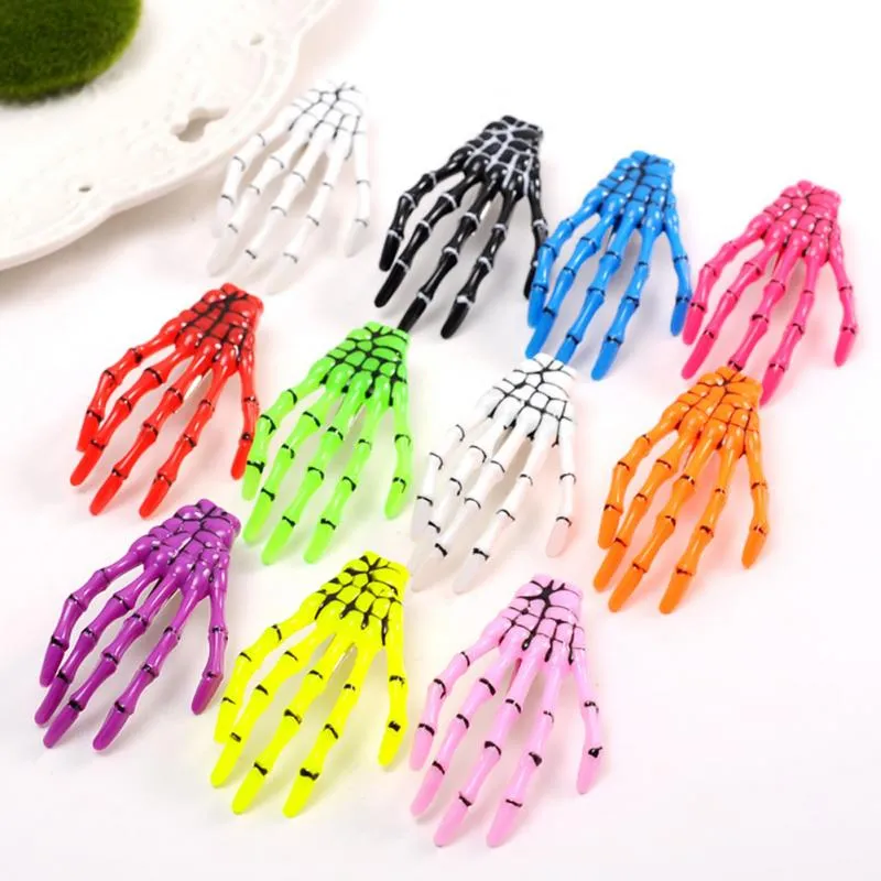 Colorful Skeleton Hand Hair Clips