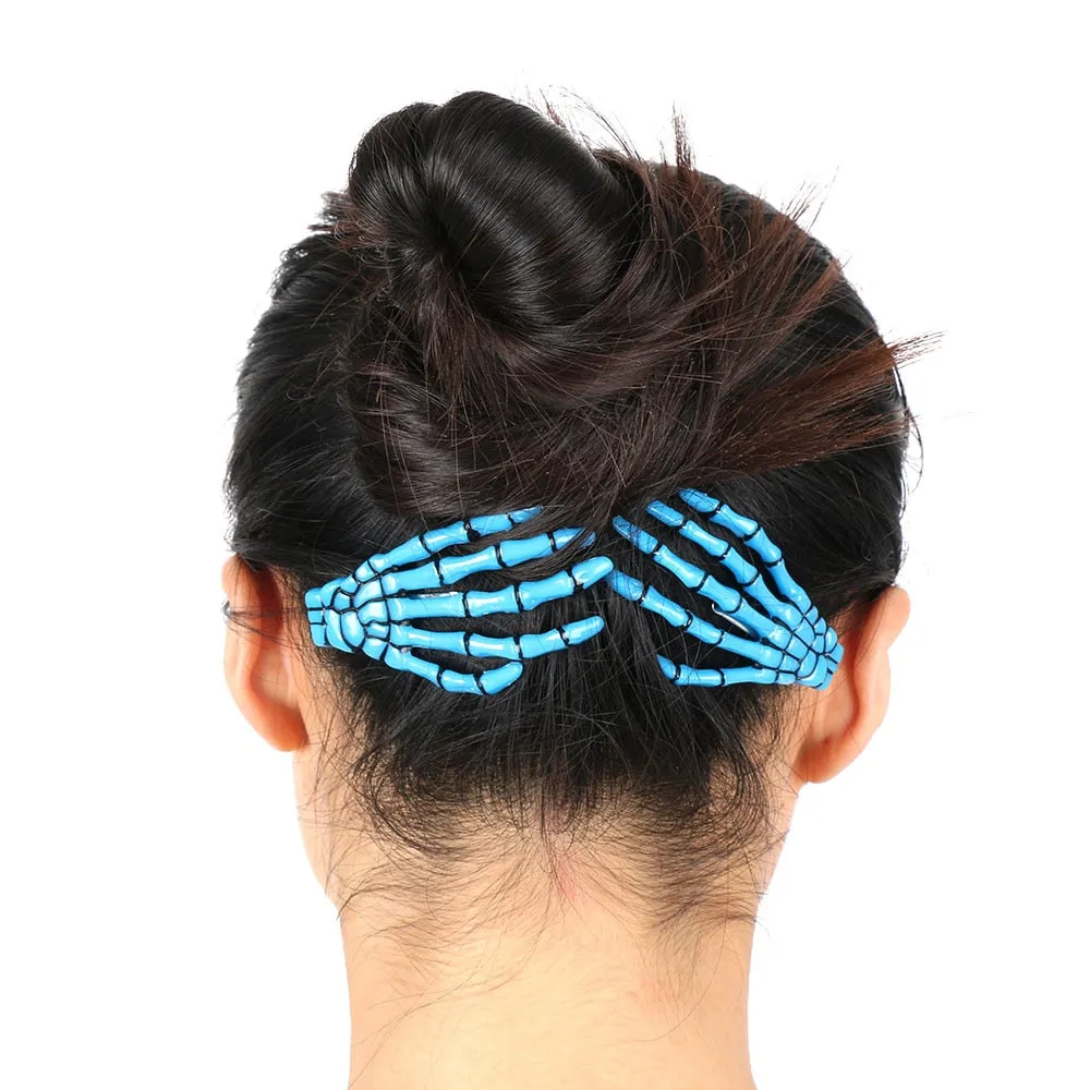 Colorful Skeleton Hand Hair Clips