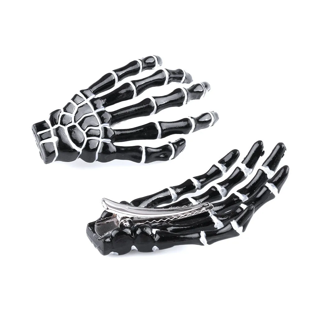 Colorful Skeleton Hand Hair Clips