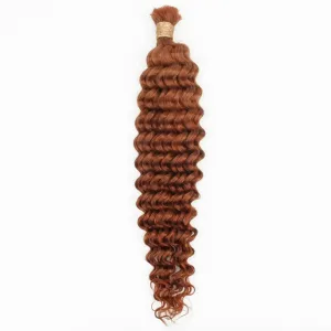 Copper Deep Wave Bulk Human Braiding Hair