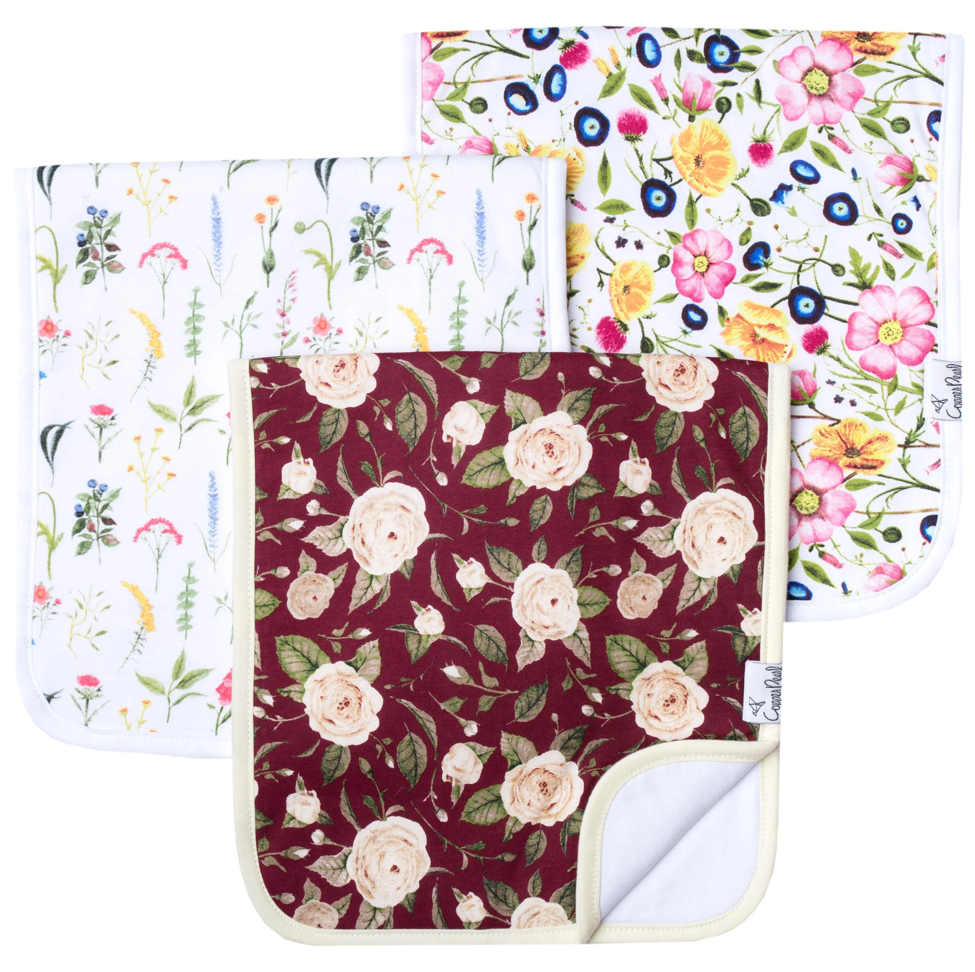 Copper Pearl Scarlet Premium Burp Cloth Set
