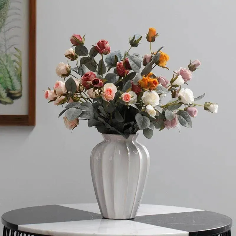 Country Blossoming Roses Stem - Pack of 2