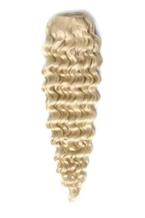 Curly Full Head Remy Clip in Human Hair Extensions - Lightest Blonde (#60)