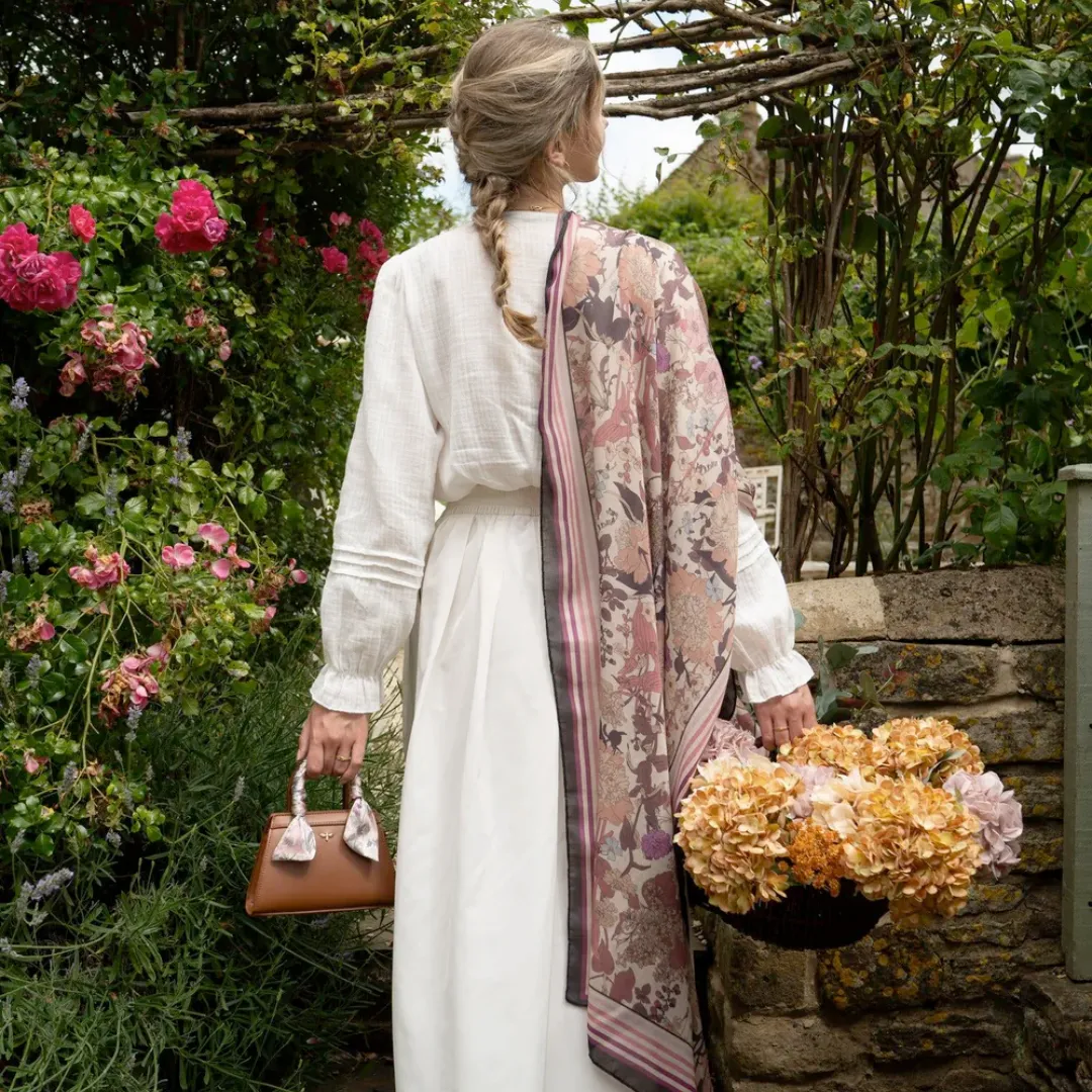 Deco Bloom Pink Midweight Scarf