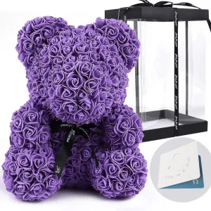Decorative Teddy Bear - With Artificial Flower Gift Set
