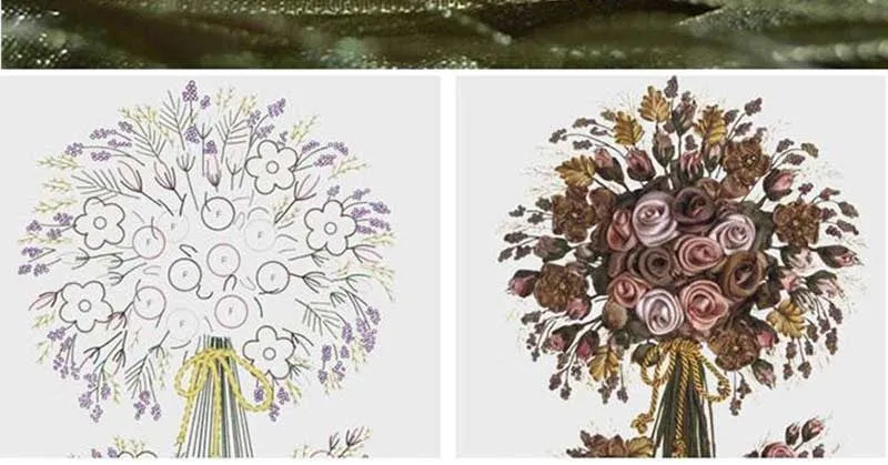 DIT Kit Vase Flowers 3D Ribbon Embroidery - Colorful Flowers