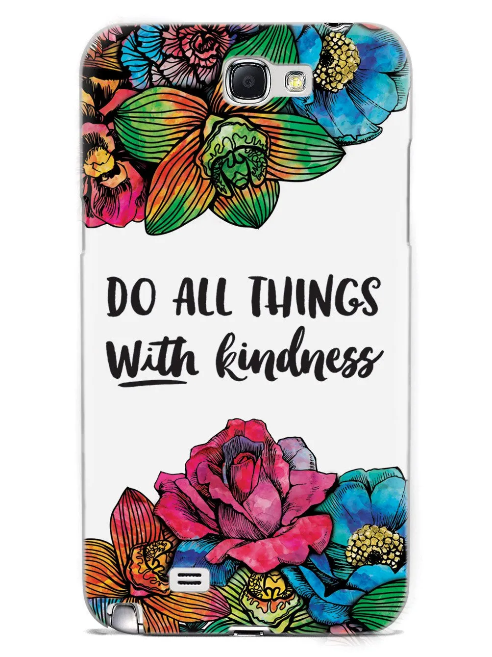 Do All Things With Kindness - Watercolor Flowers Case