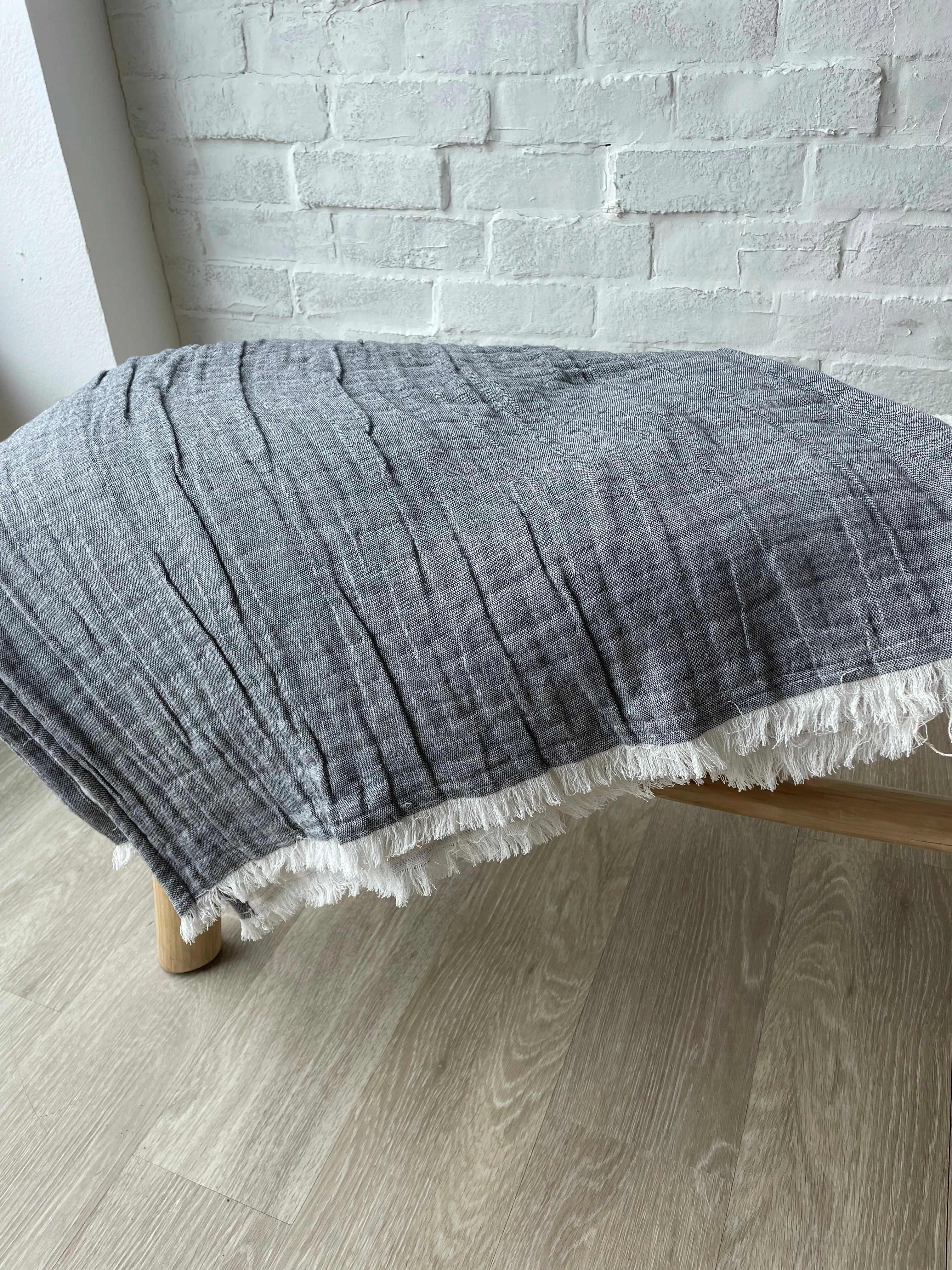 Double Cloth Chambray Throw Blanket