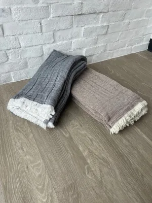 Double Cloth Chambray Throw Blanket