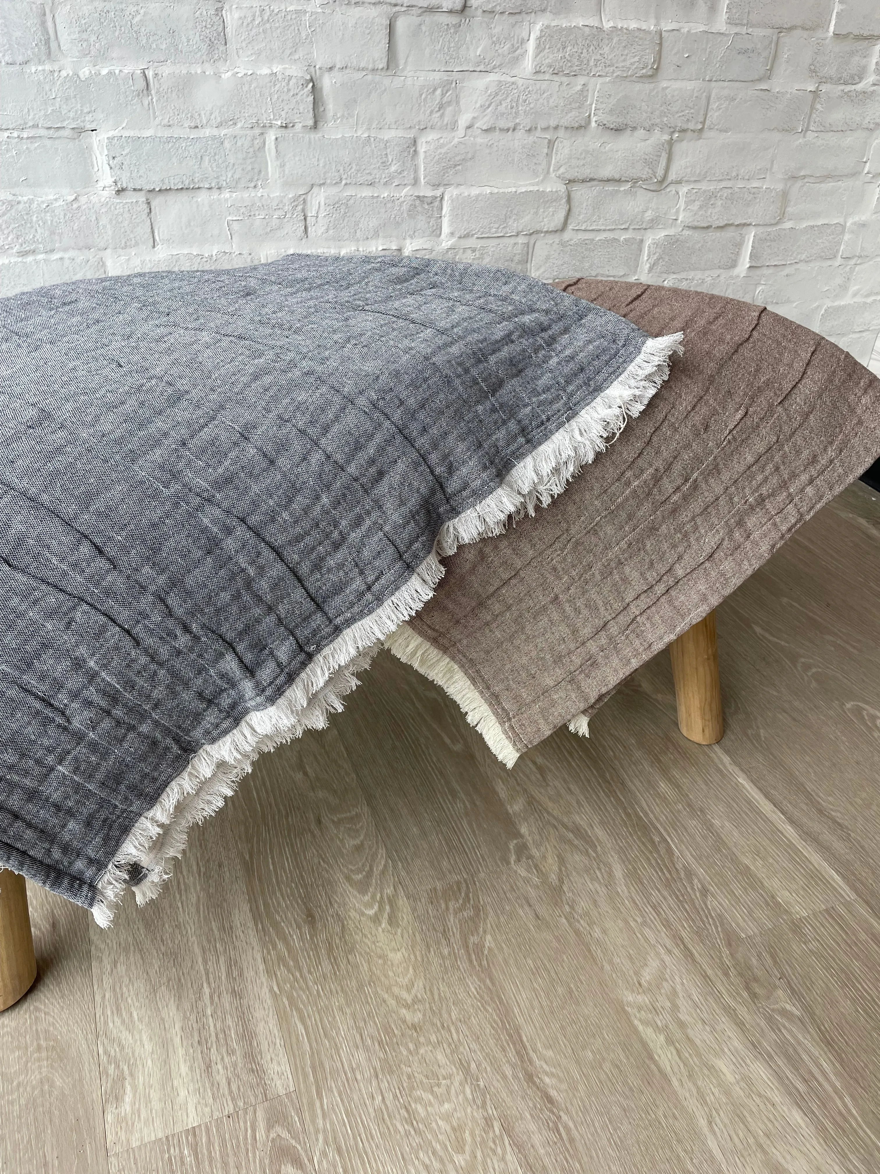 Double Cloth Chambray Throw Blanket