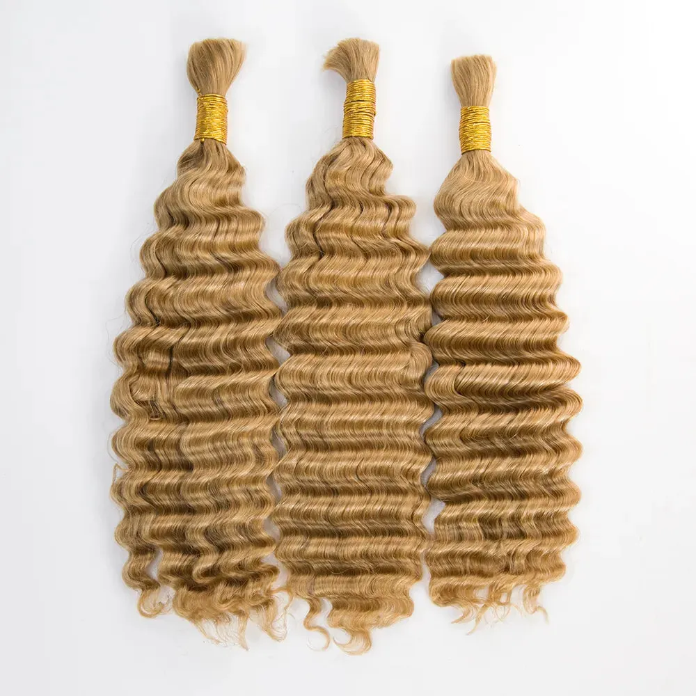 Double Drawn Burmese Color #27 Honey Blonde Deep Wave Human Hair Bulk