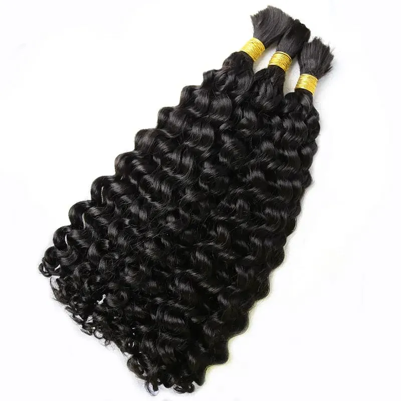 Double Drawn Burmese Water Wave Human Braiding Hair