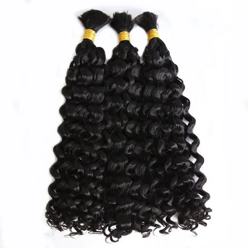 Double Drawn Burmese Water Wave Human Braiding Hair