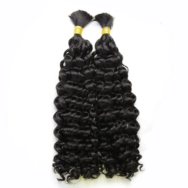 Double Drawn Burmese Water Wave Human Braiding Hair