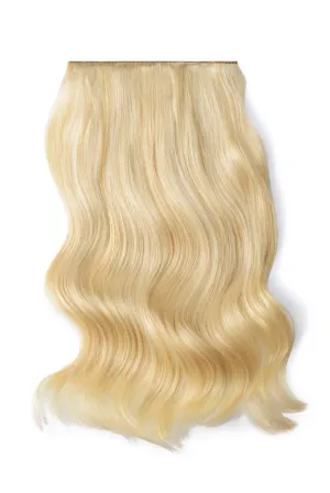 Double Wefted Full Head Remy Clip in Human Hair Extensions - Creamy Blonde (#22/613)