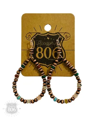 Earth Tones Beaded Teardrop Earrings