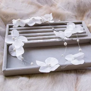 Extra Long Floating Silk Flower Hair Vine, Bridal Floral Hair Vine, Wedding Long Hair 54"L Invisible Hair Wire
