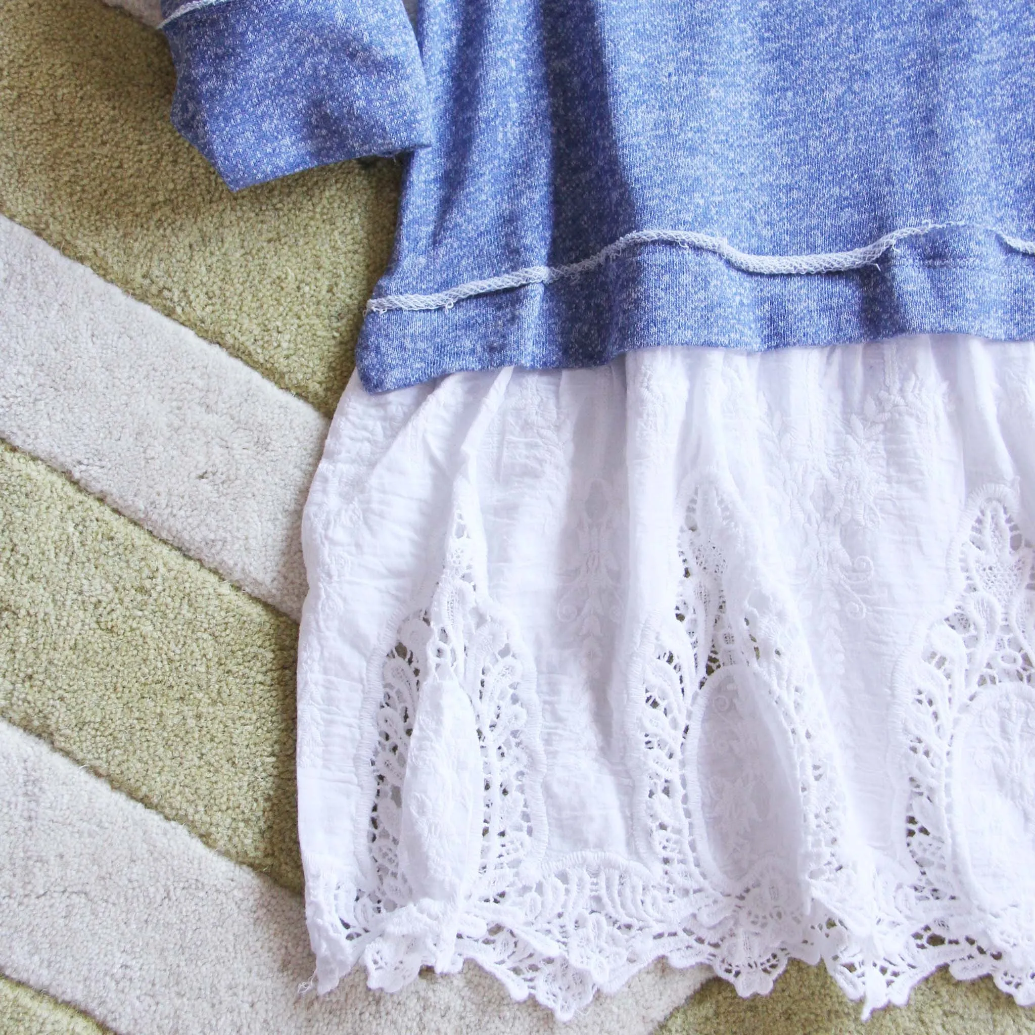 Fall Tale Lace Sweatshirt in Blue