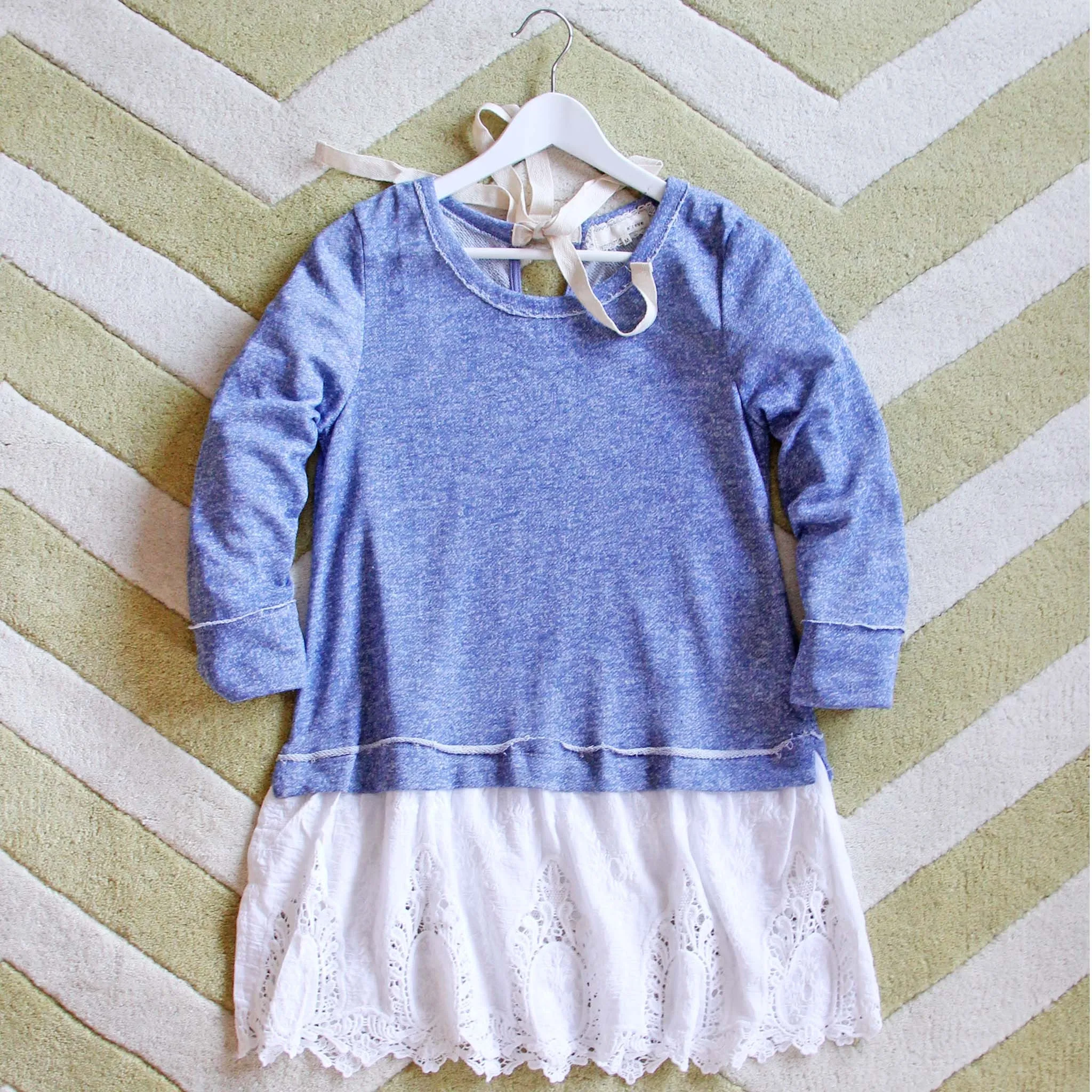 Fall Tale Lace Sweatshirt in Blue