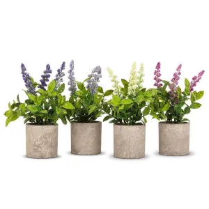 Faux Spikey Flowering Plant Pot