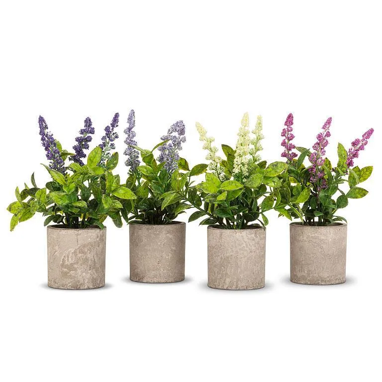Faux Spikey Flowering Plant Pot