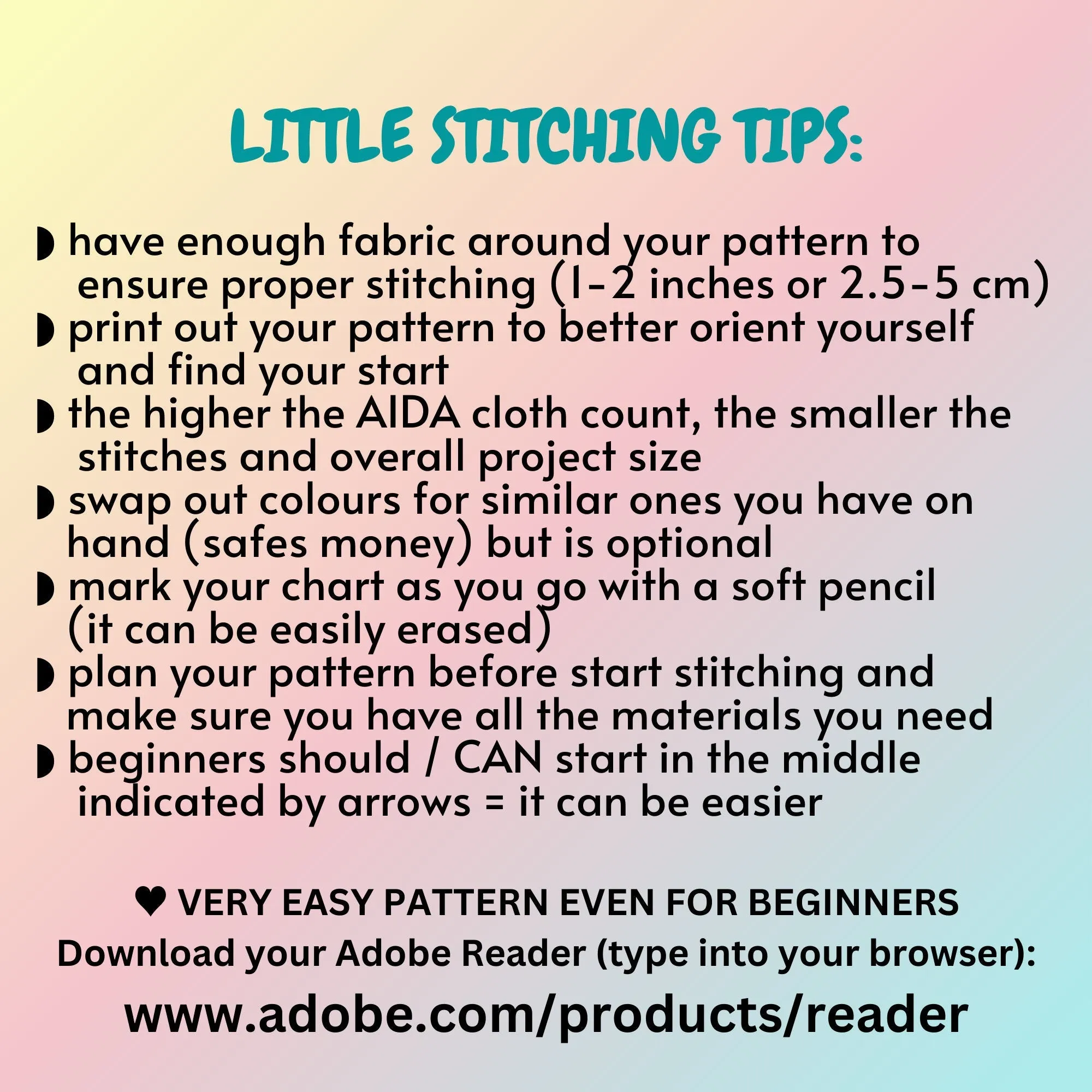 Feather Cross Stitch Pattern #860