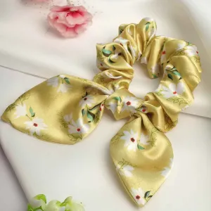Ferosh Yellow Flowers Pigtail Scrunchie