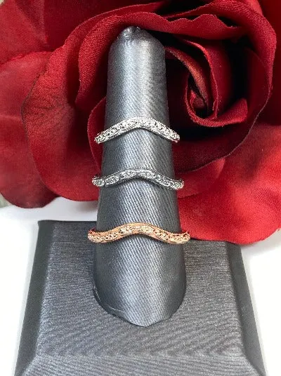Floral Curved Band, Simple Double Flower, Vintage Jewelry Design#D512