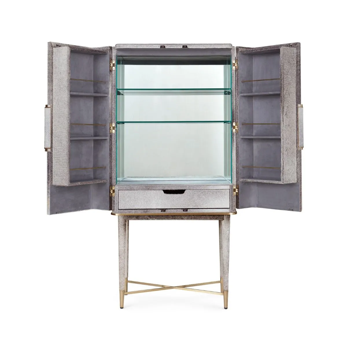 Florian Tall Bar Cabinet / Gray
