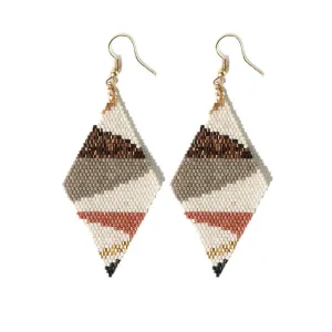 Frida Angled Stripes Beaded Earrings Mixed Metallic