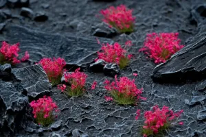 Gamer's Grass Tufts - Wild Pink Flowers