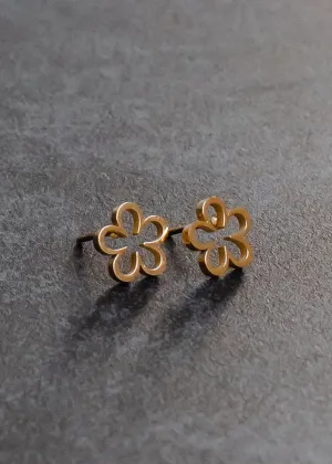 Gardenia Stud Earrings Gold