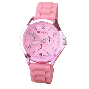 Geneva Breast Cancer Silicone Watch