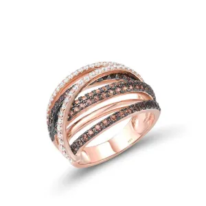 Glamorous Spinel & Clear Diamond Ring