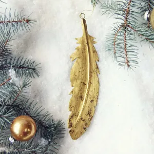 Gold Feather Ornament