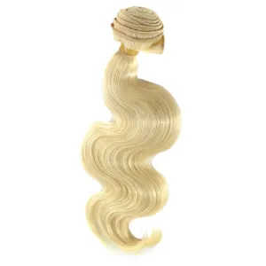 Golden Goddess 613 BlondeSignature Body Wave Hair Single Bundle |Weft Hair bundle| Platinum Blonde