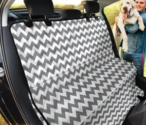 Gray and White Chevron Back Bench Seat Cover Protector For Pets