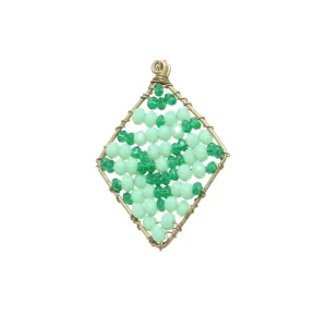 Green Delica Beaded Earrings