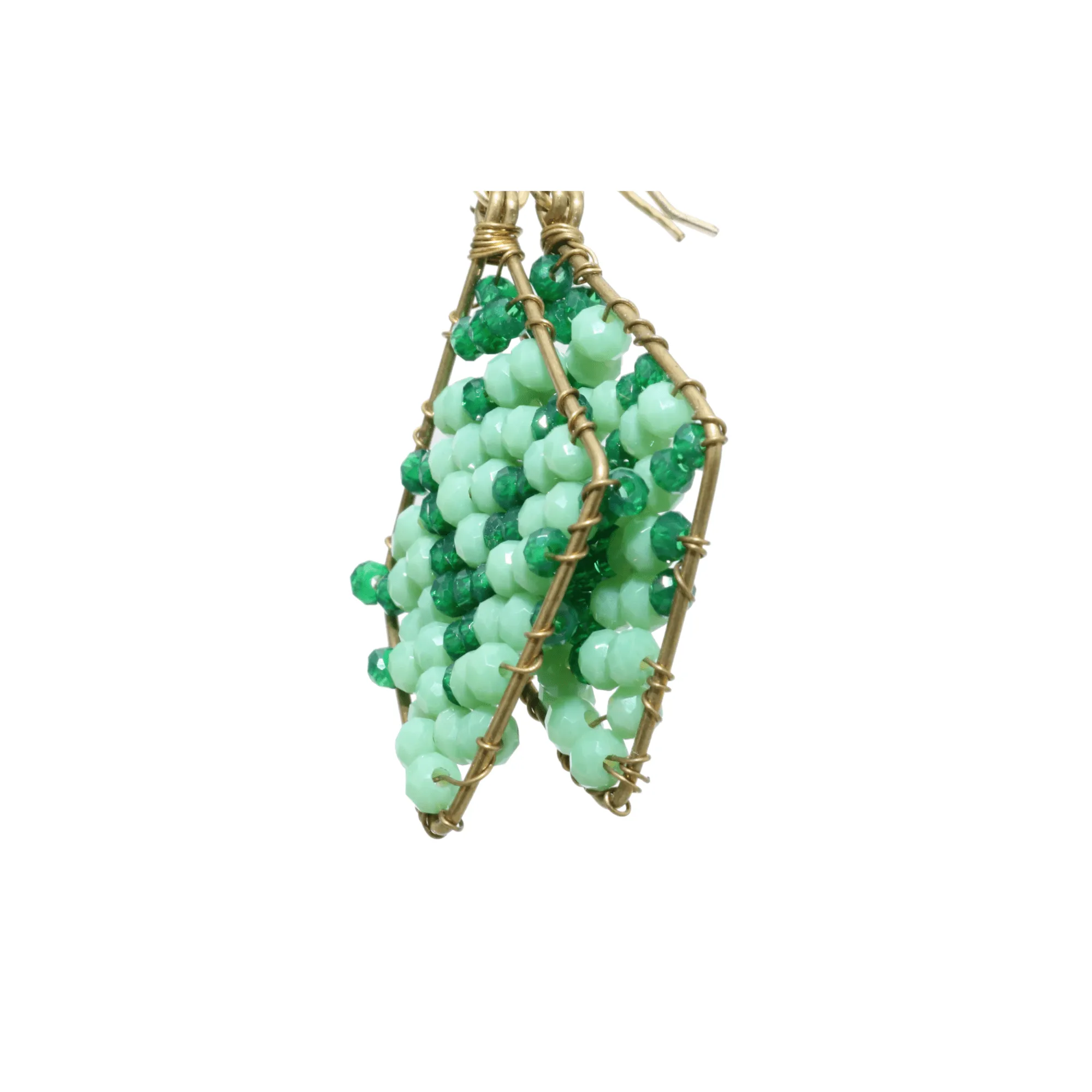 Green Delica Beaded Earrings