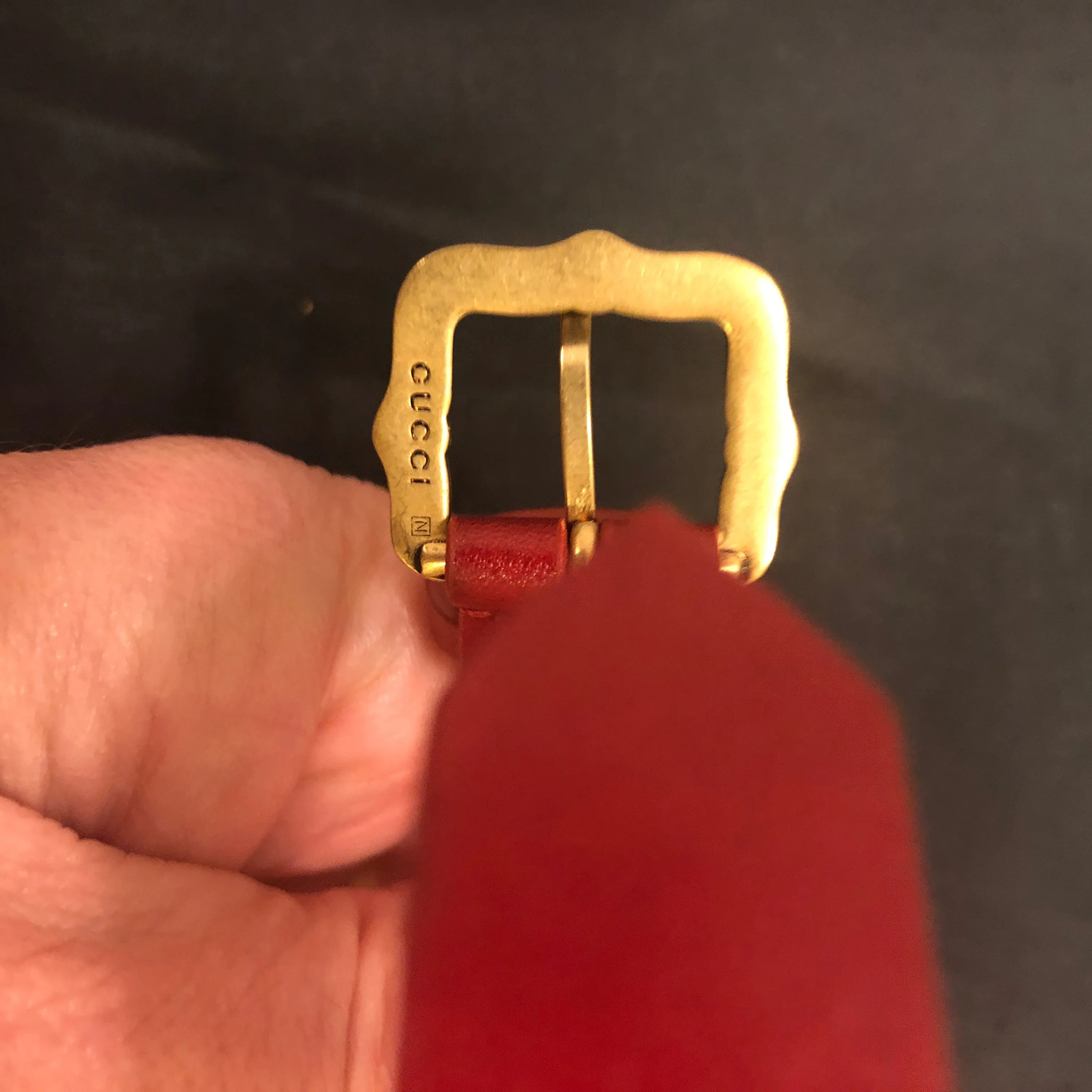 Gucci Crystal Feline Head Leather Bracelet in Red