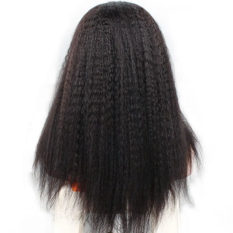 HD Lace Kinky Straight Human Hair Full Lace Wig AAP02